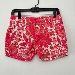 J. Crew Pink Floral Pattern Textured Shorts size 00